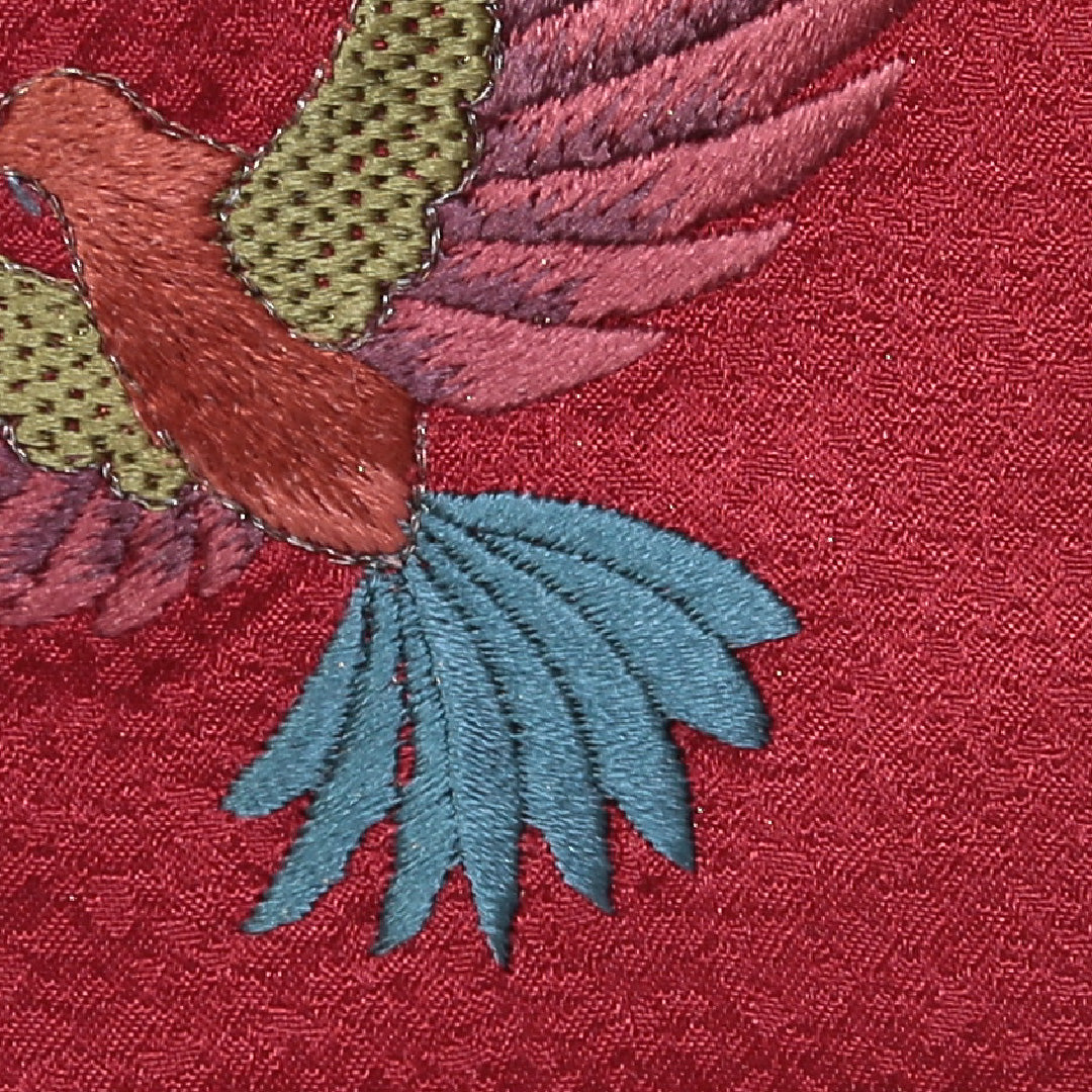 振袖 身丈165cm 裄丈68cm Sランク 袷 正絹 広衿 蘇州刺繍 尾長鳥 牡丹 1213-F0049