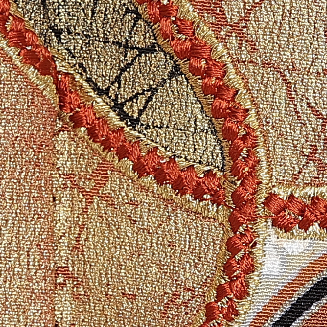 黒留袖 身丈158cm 裄丈66cm 袷 五つ紋 花菱 正絹 Bランク 広衿 七宝 金駒刺繍 1211-F0355