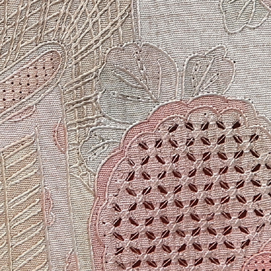訪問着 身丈165cm 裄丈68cm Bランク XL 正絹 袷 広衿 蘇州刺繍 相良刺繍 汕頭刺繍 御所車 ぼかし 菊 松 セミフォーマル グレー系 1212-12035
