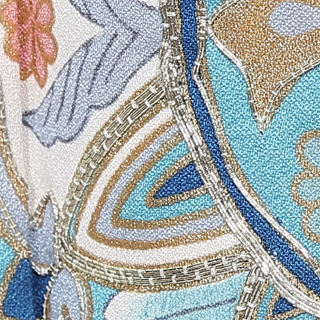 色留袖 身丈162cm 裄丈64cm 袷 三つ紋 五三桐 正絹 Aランク 広衿 宝相華 金駒刺繡 鳳凰 1211-F0359