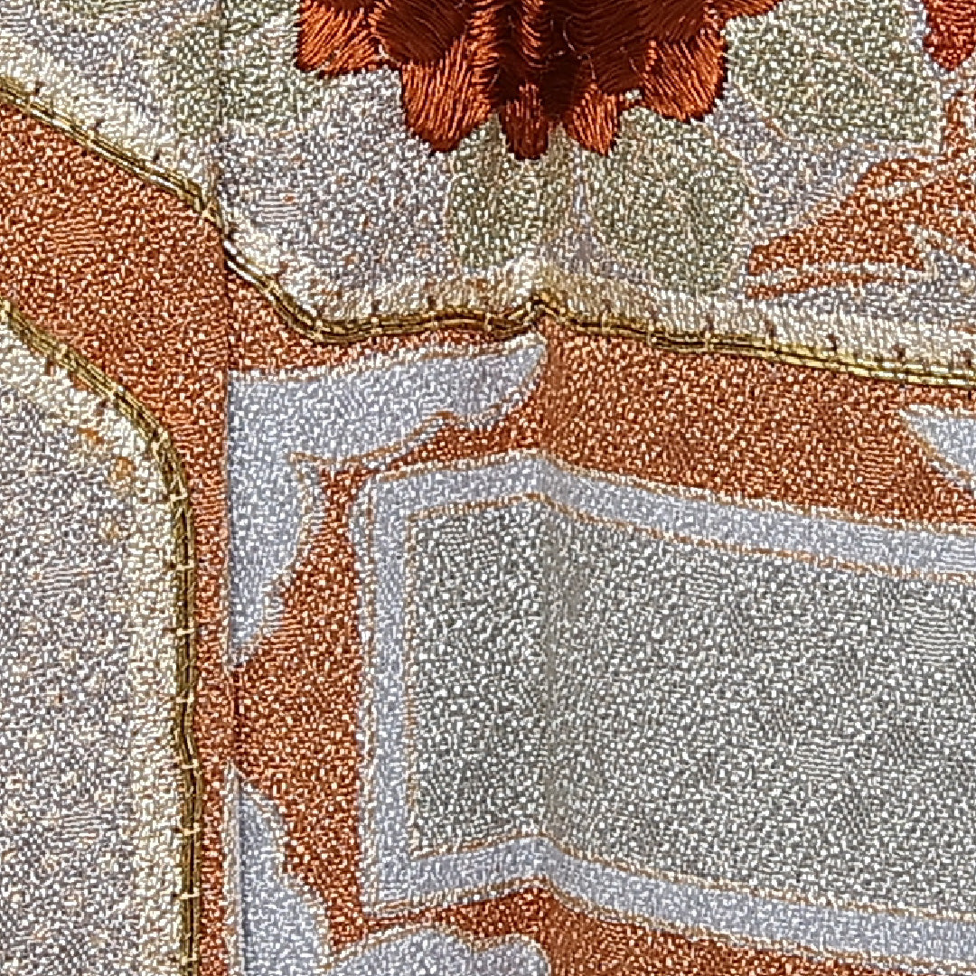 訪問着 身丈157.5cm 裄丈64.5cm 正絹 Bランク 袷 広衿 蜀江 金駒刺繡 吉祥文様 1212-10414