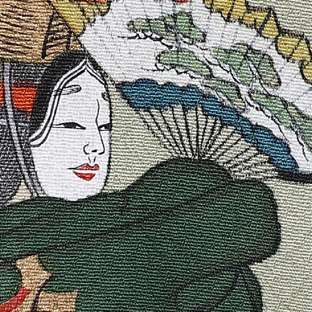 付下げ 袷 身丈155cm 裄64.5cm 正絹 能 人物 Cランク 1212-00740