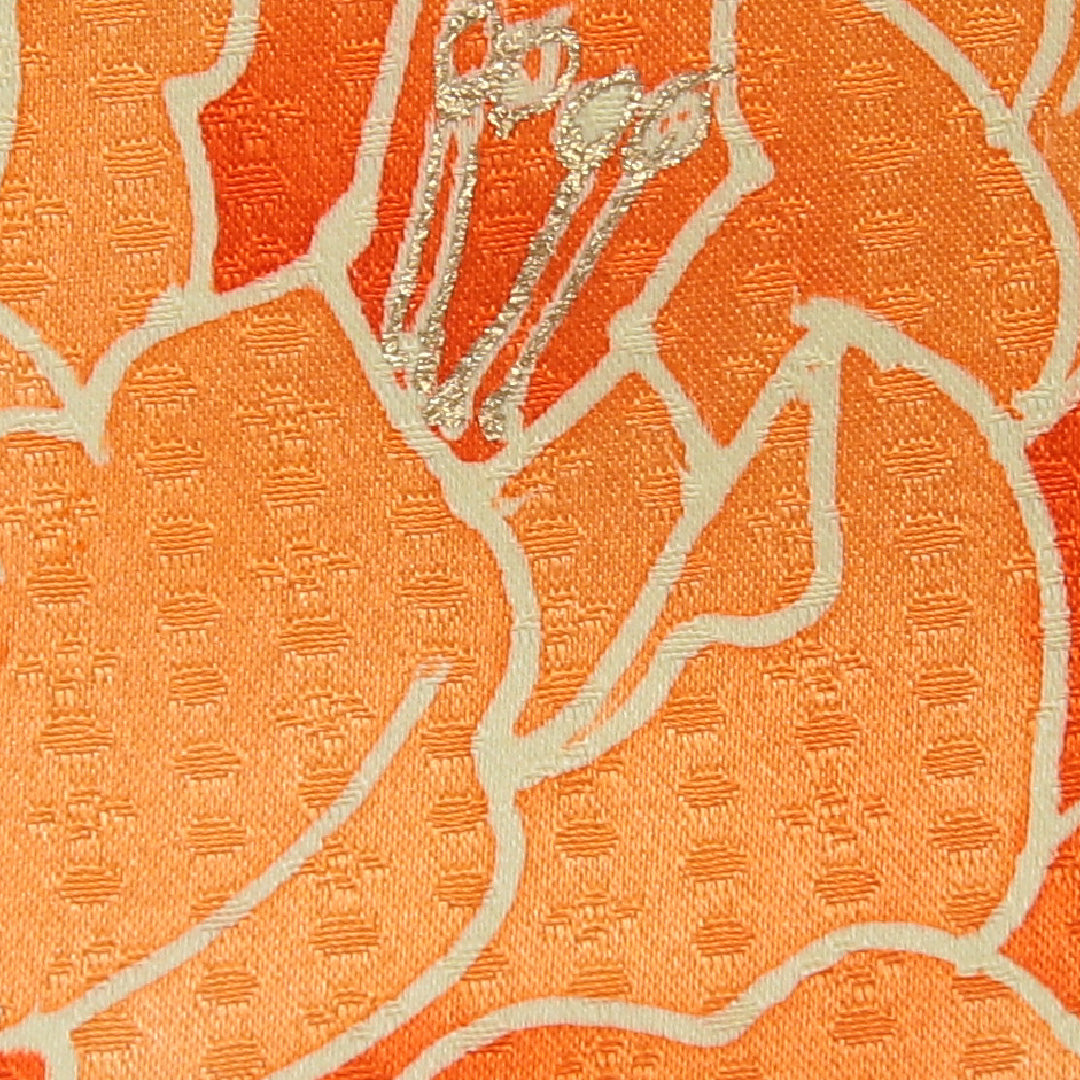 付下げ 袷 身丈160~164cm 裄65.5cm 正絹 牡丹 黄系 Aランク 1212-00538