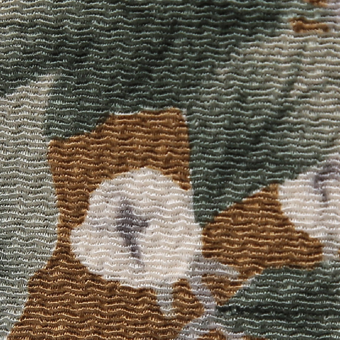 付下げ 袷 身丈159cm 裄丈67cm 正絹 Bランク Mサイズ 広衿 三つ紋(三つ巴) フォーマル 団栗色 植物柄 茶系 1261-04614