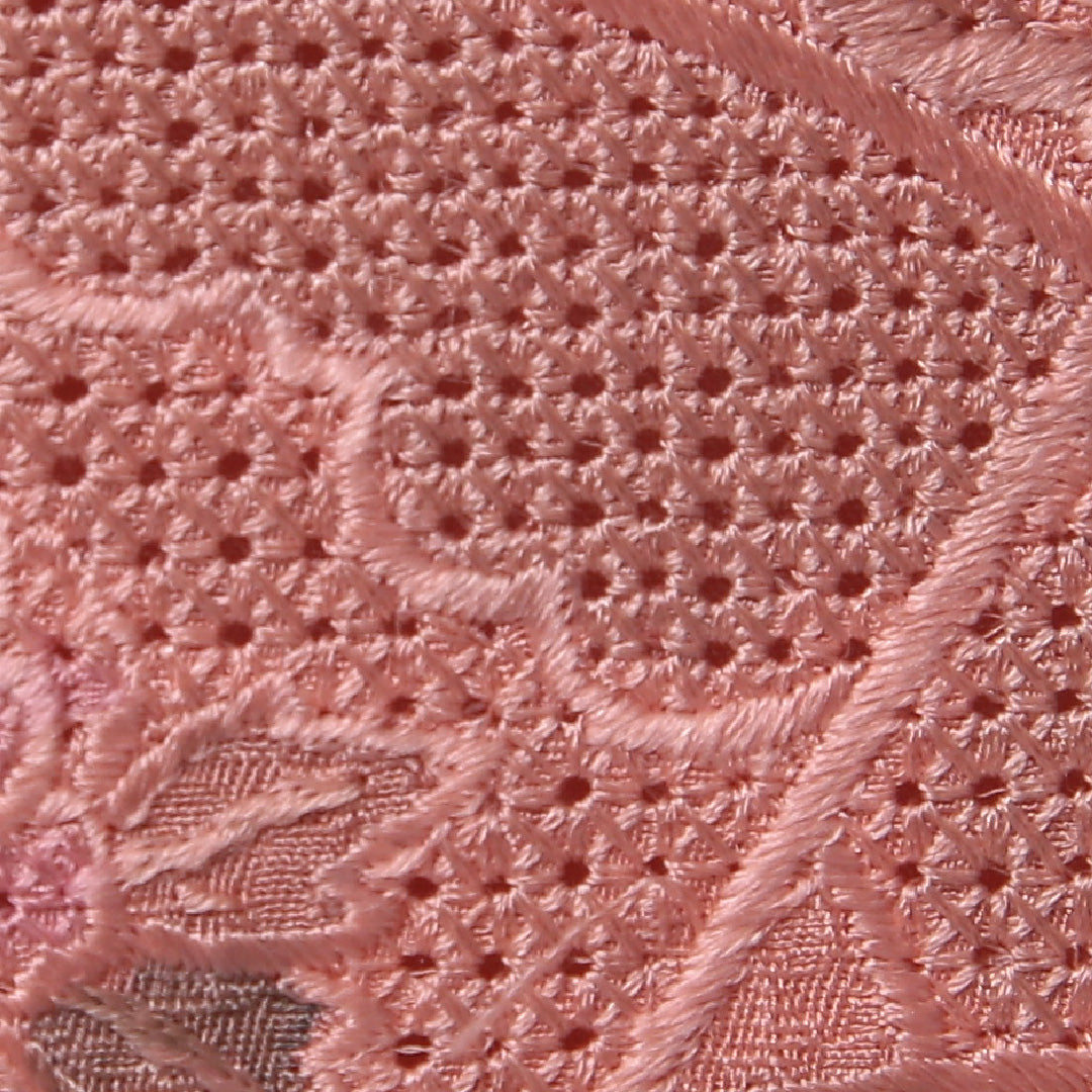 付下げ 袷 身丈165~169cm 裄68cm 正絹 汕頭刺繡 ぼかし 檜扇 ピンク系 ふくれ織 Sランク 1212-00651
