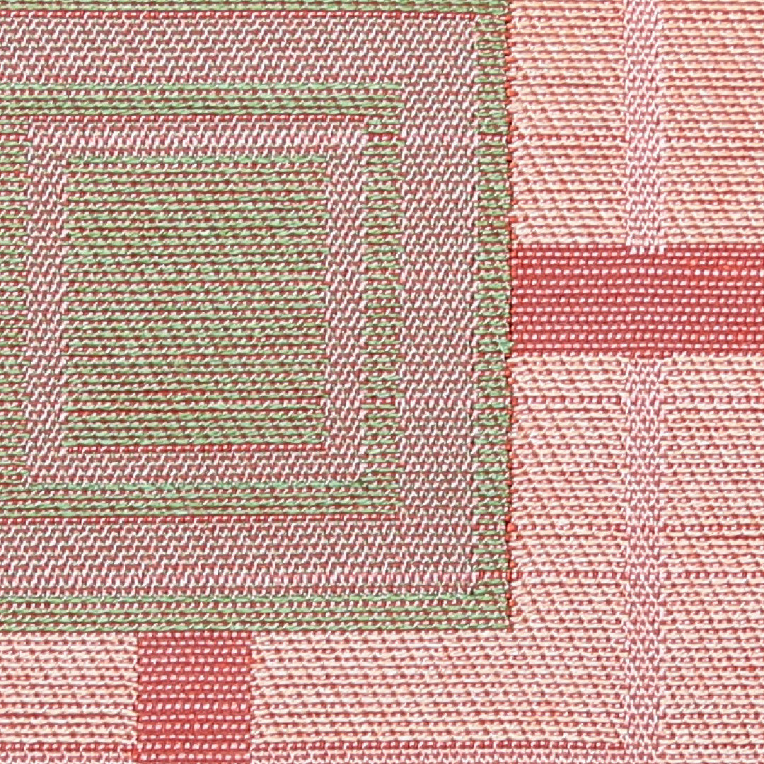 紬(飯田紬) 袷 身丈162cm 裄丈63cm 正絹 Aランク Lサイズ 広衿 インフォーマル しつけ糸 ピンク系 1216-03055