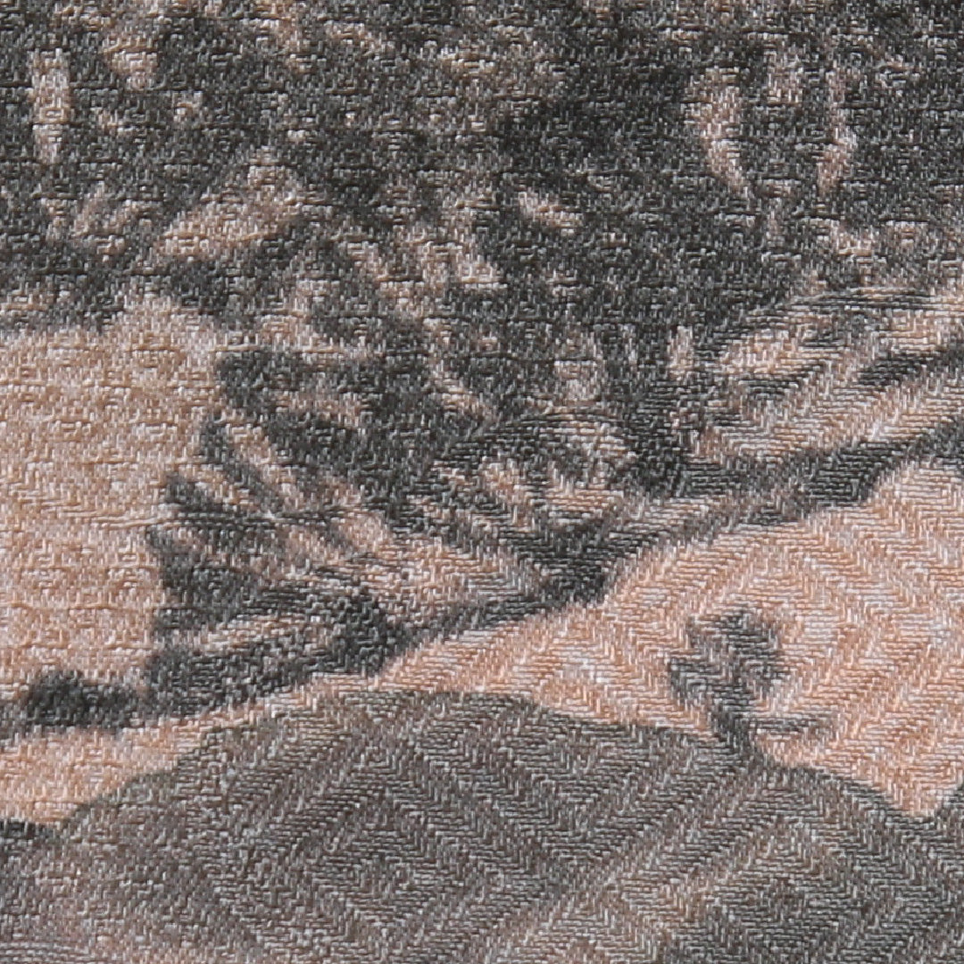 訪問着 袷 身丈155~159cm 裄63cm 正絹 ぼかし 水墨画風 松景色 山水 雄黄色 作家物 スコッチガード クリーム系 画 Bランク 1212-00620