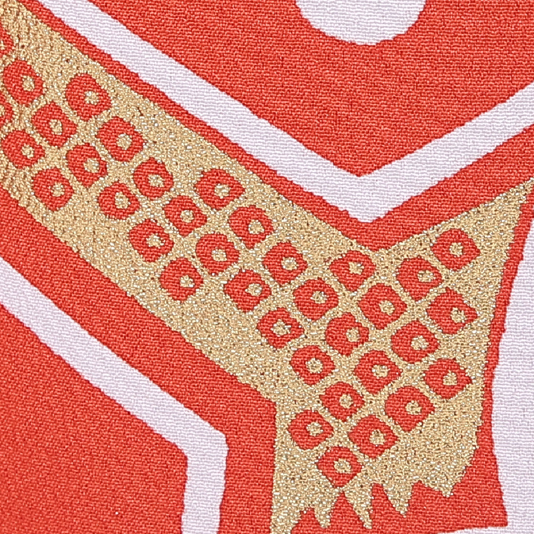 洗える着物 訪問着 単衣 身丈153cm 裄丈66cm ポリエステル Sランク セミフォーマル バチ衿 Sサイズ 扇 花菱亀甲 紅葉 朱系 RP 1217-12444