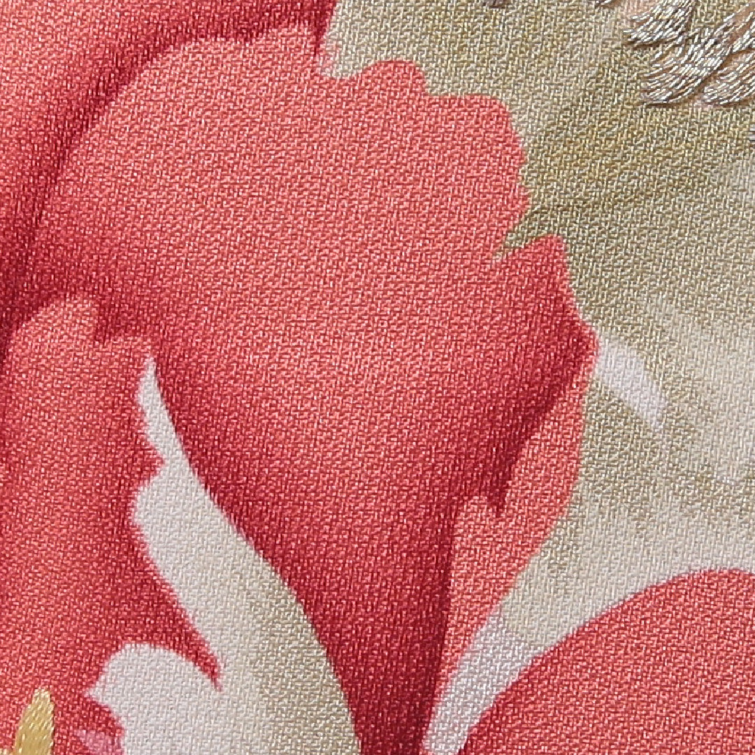 振袖 身丈164cm 裄丈66cm Sランク 袷 正絹 広衿 牡丹 竜胆 金彩 1213-F0061