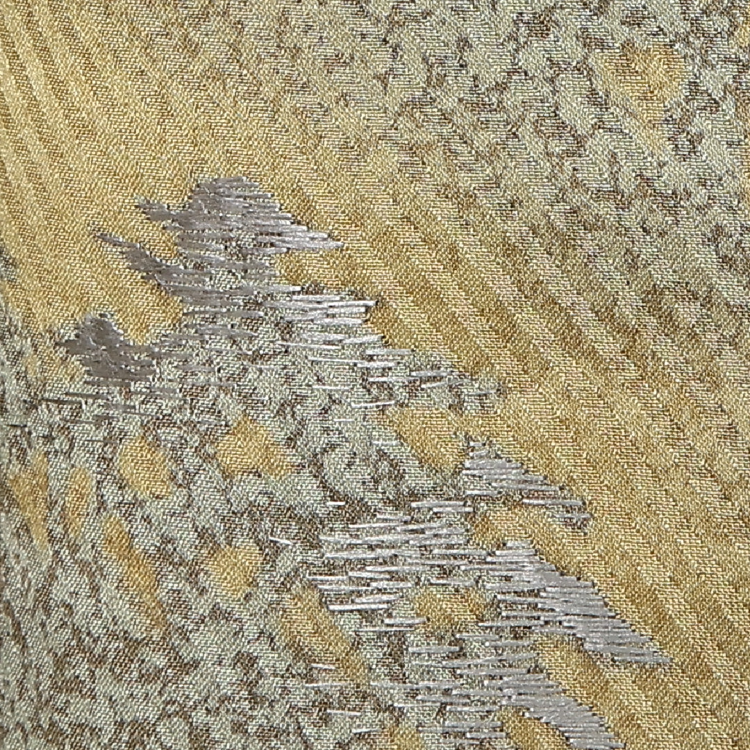 訪問着 身丈153cm 裄丈65cm Sランク S 正絹 袷 広衿 一つ紋 落款 遠山 フォーマル 緑系 1212-12437