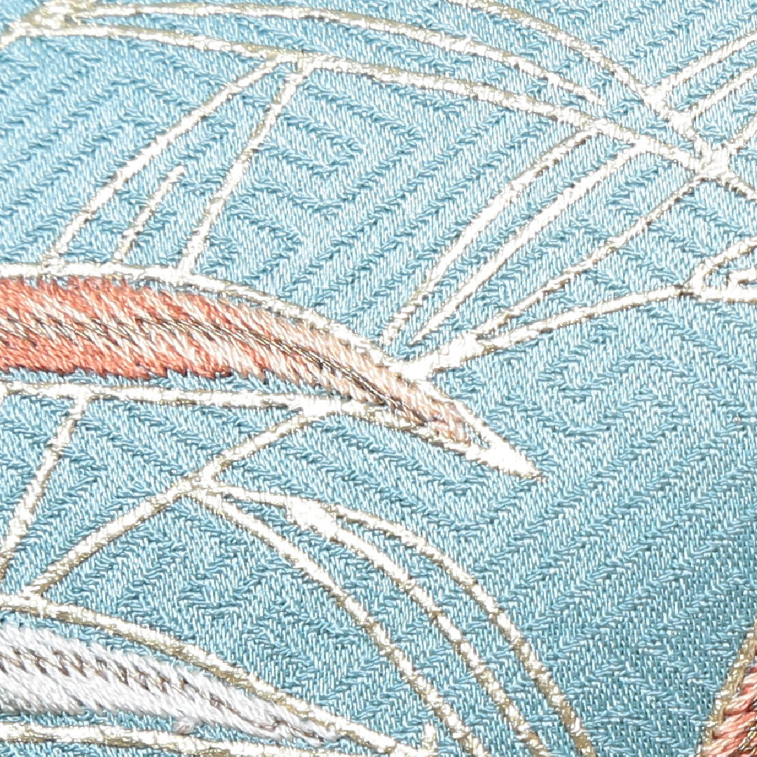 訪問着 袷 身丈157cm 裄65cm 正絹 緑系 Aランク 鹿の子 松 刺繍 金彩 1212003553319