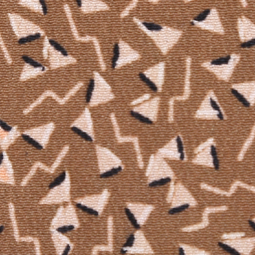 アンティーク 小紋 袷 身丈143cm 裄丈62cm 正絹 Bランク バチ衿 XSサイズ 幾何学柄 茶系 RP 1221-01973