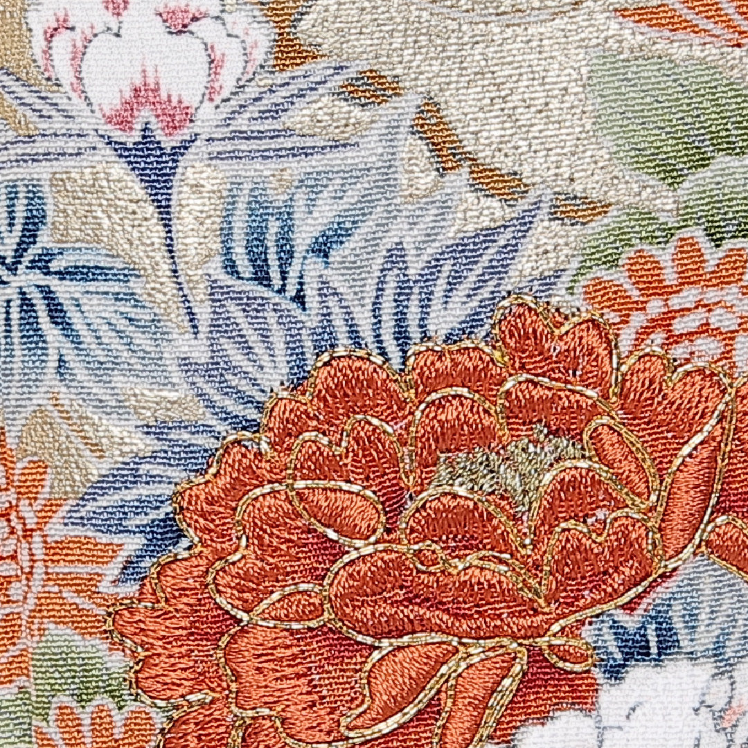 黒留袖 五つ紋 下り藤 身丈160cm 裄丈62cm Sランク 正絹 袷 比翼 広衿 L 刺繍 金駒刺繍 雉 扇 牡丹 フォーマル 黒系 1211-F0331