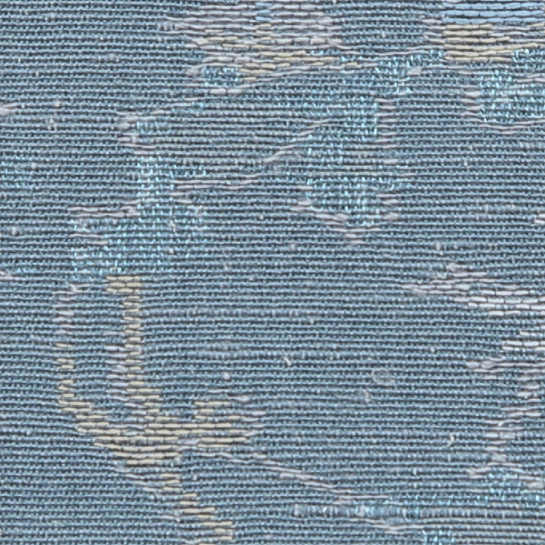 紬 袷 身丈147cm 裄丈63cm 正絹 Aランク XSサイズ 広衿 カジュアル 花鳥風月 青系 1216-02829