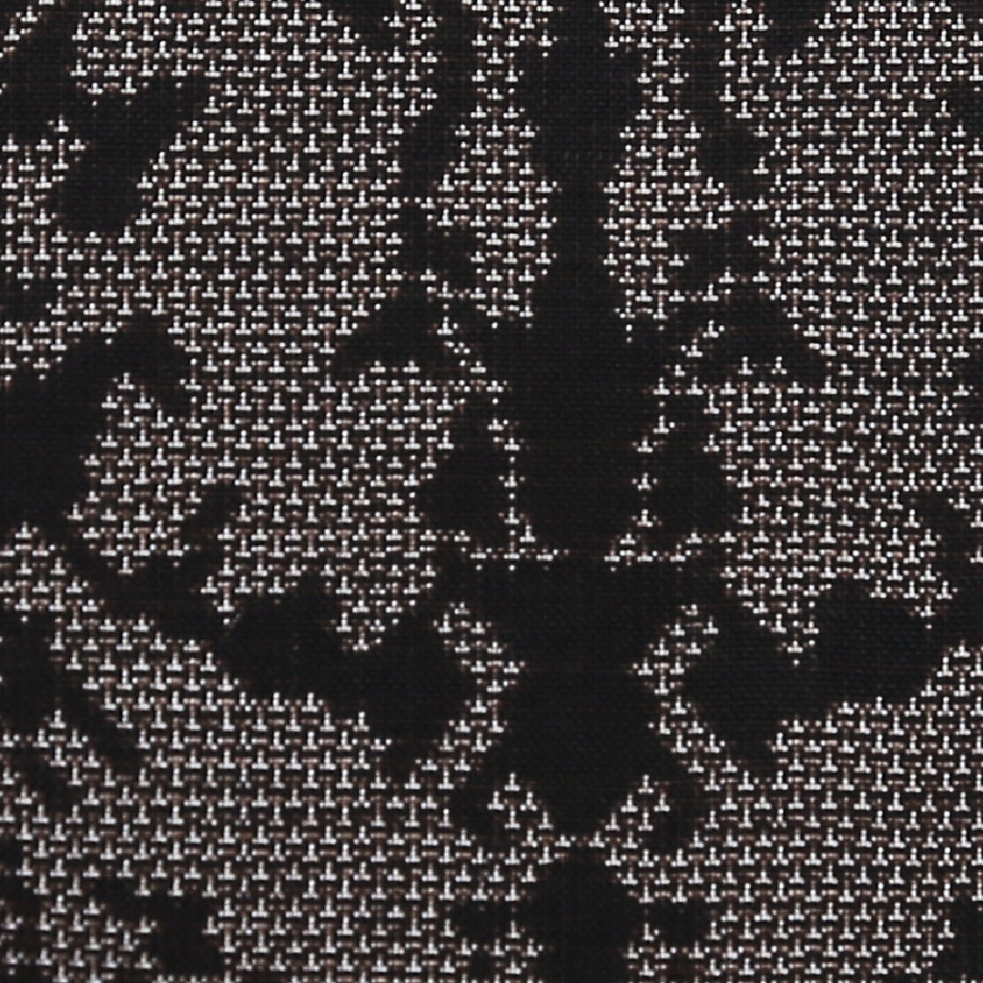 未使用品 紬(大島紬) 袷 身丈160cm 裄丈62cm 正絹 Sランク Lサイズ 広衿 インフォーマル 経緯絣 連珠文 しつけ糸 黒系 1216-03133