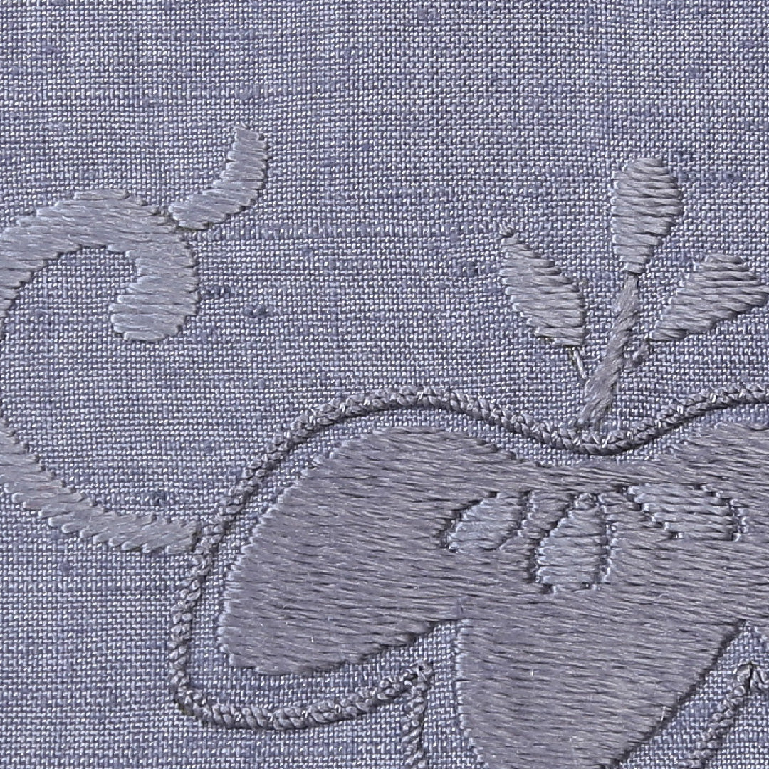付下げ (牛首紬) 袷 身丈153cm 裄丈64cm 正絹 Sランク インフォーマル 広衿 Sサイズ 刺繍 植物柄 水色系 PO 1218-03100