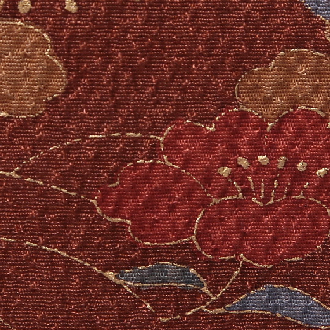 訪問着 袷 身丈155~159cm 裄62cm 正絹 芝草 麻の葉 菊 金彩 スコッチガード 朱系 ちりめん Sランク 1212-00632