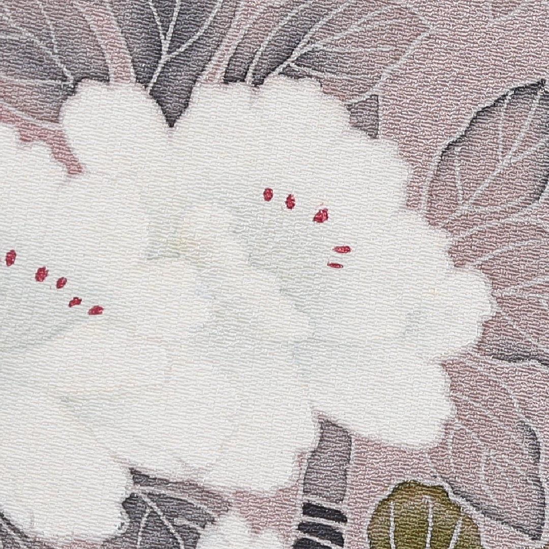訪問着 袷 身丈165cm 裄64cm 正絹 ピンク系 Aランク 汕頭刺繍 鹿の子絞り 1212003443513