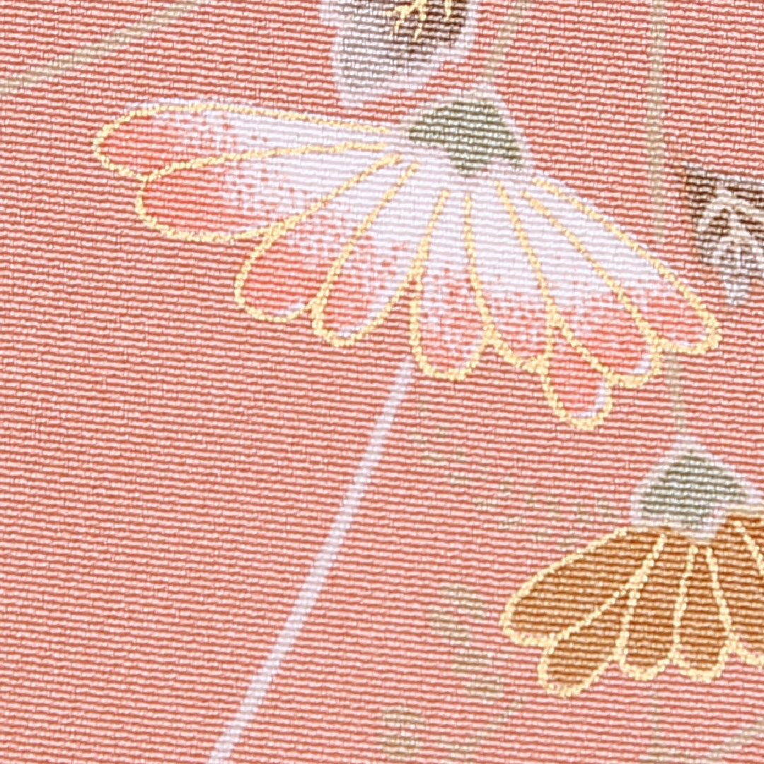 小紋 袷 身丈161cm 裄64cm ピンク系 菊 桔梗や蝶 金彩 正絹 Aランク 1215-01948-3413