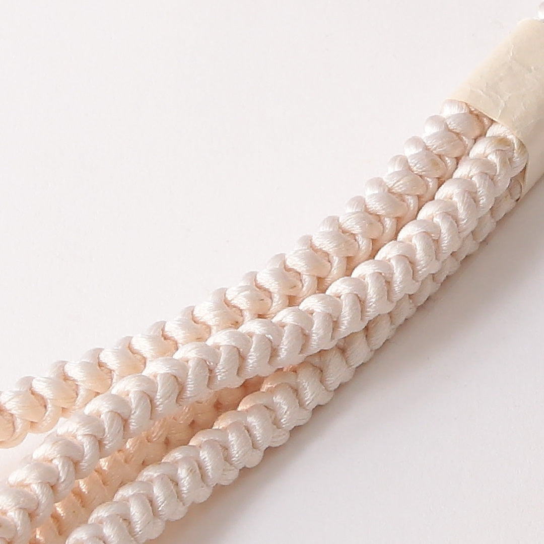 未使用品 留袖用 帯締め 丸組紐 四つ組 正絹 クリーム系 1251-01883