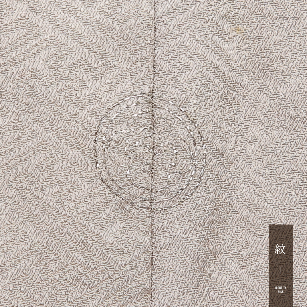 訪問着 袷 身丈149cm 裄丈62cm Cランク 正絹 広衿 XSサイズ 一つ紋(丸に木瓜) セミフォーマル 蘇州刺繍 銀駒刺繍 鴛鴦 上品 落ち着き ベージュ系 1212-13599