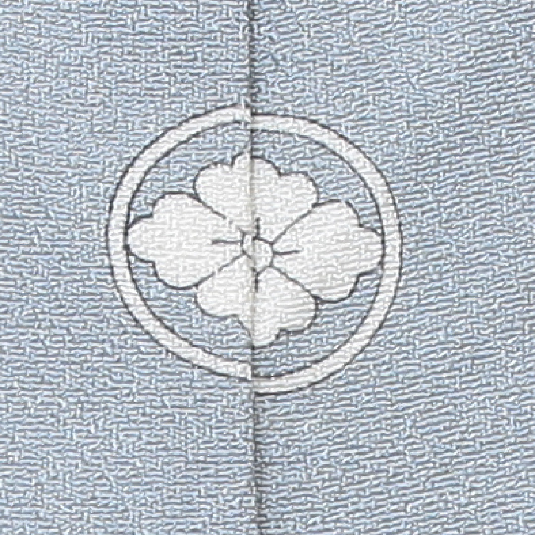 色留袖 五つ紋 丸に花菱 身丈151cm 裄丈66.5cm Cランク 正絹 袷 広衿 S 山水 丸に花菱 フォーマル 青系 1211-F0174