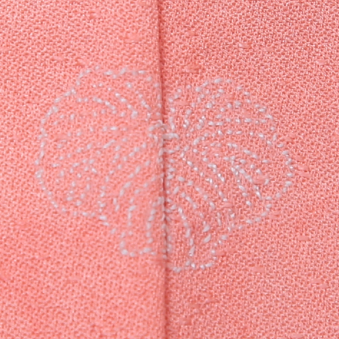 色無地 袷 身丈161cm 裄丈65cm 正絹 Sランク Lサイズ 広衿 一つ紋(蔦) セミフォーマル 紋意匠 花柄 ぼかし染 しつけ糸 ピンク系 1214-05131