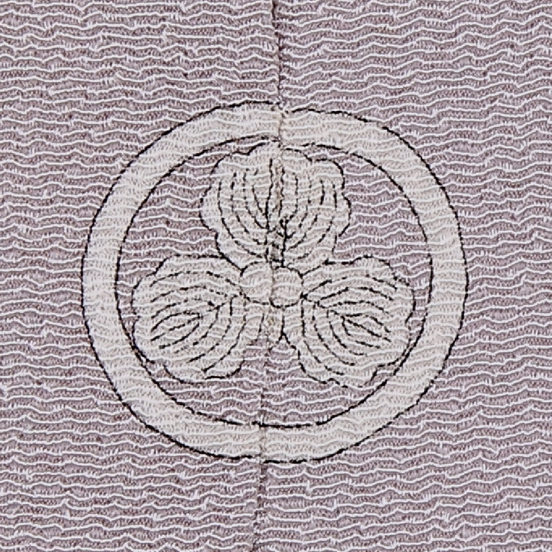 色留袖 五つ紋 身丈150cm 裄丈59cm Cランク 正絹 袷 広衿 S 金駒刺繡 茶屋辻 丸に三つ柏 鬼縮緬 フォーマル 紫系 1211-F0282