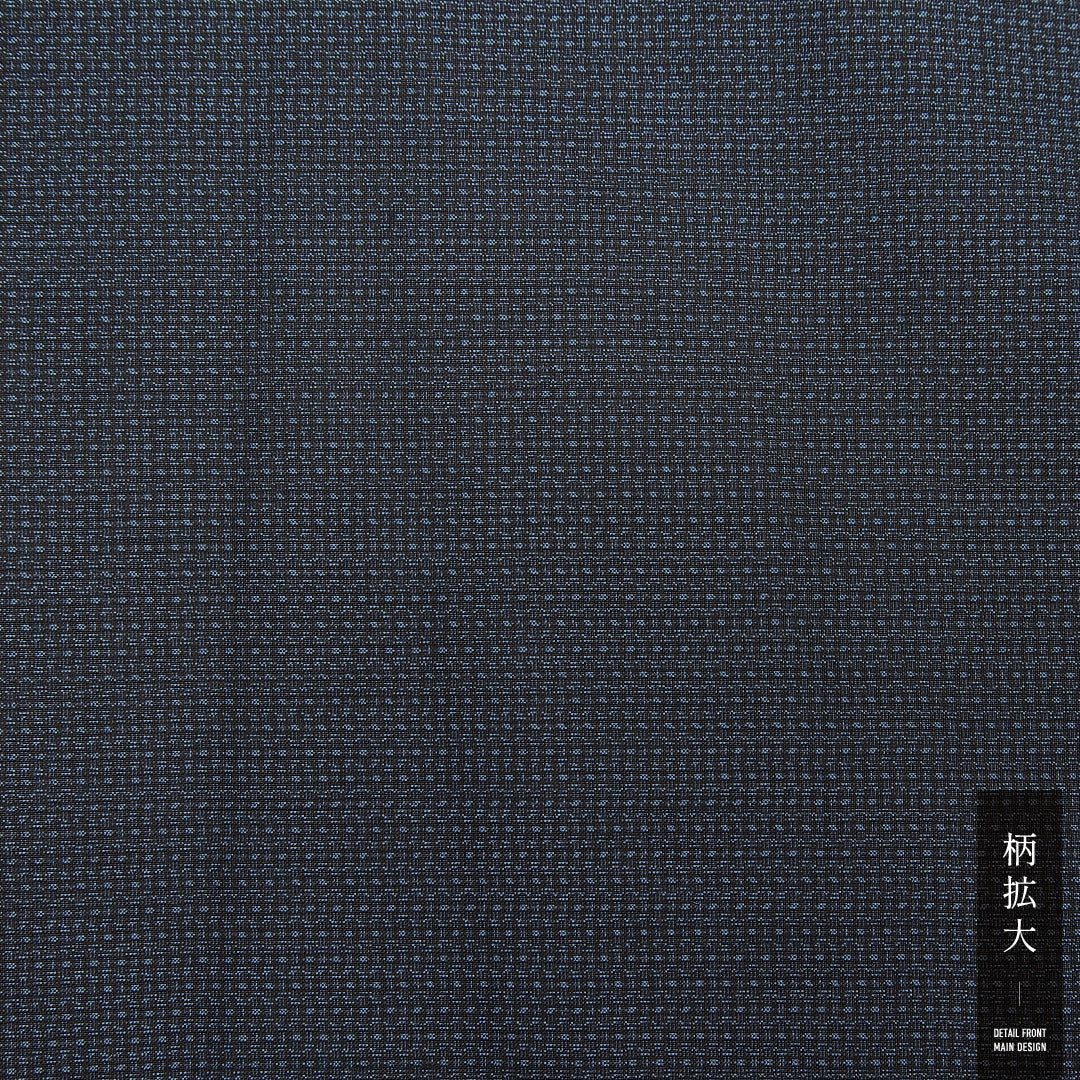 男着物 (大島紬) 袷 身丈142cm 裄丈68cm 正絹 Sランク インフォーマル 棒衿 Mサイズ 経緯絣 亀甲絣 紺系 RP 1224-13956