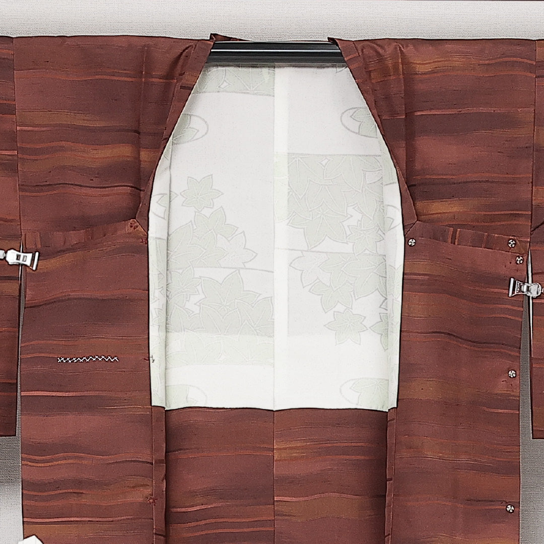 道行コート 袷 身丈88cm 裄丈63cm 正絹 Sランク インフォーマル Sサイズ 創作柄 茶系 RP 1237-13885