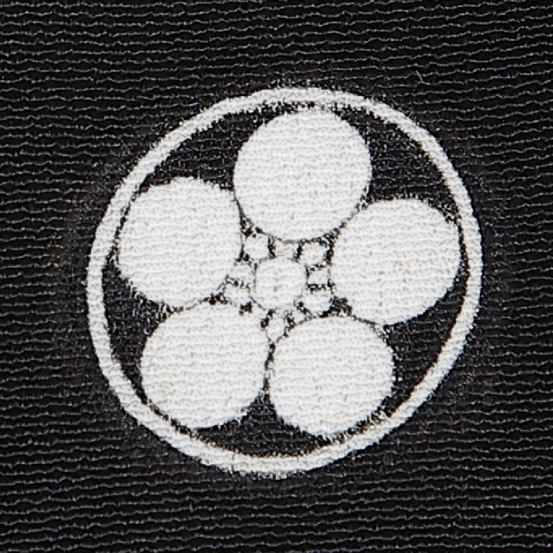 黒留袖 五つ紋 丸に梅鉢 身丈159cm 裄丈64cm Cランク 正絹 袷 広衿 M 刺繍 桐 フォーマル 黒系 1211-F0317
