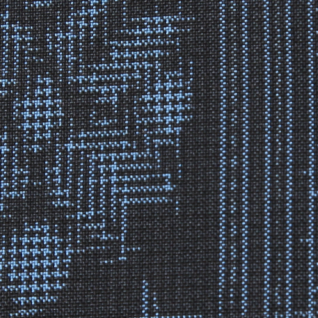 紬(村山大島紬) アンサンブル 袷 身丈162cm 裄丈62cm 正絹 Sランク Lサイズ 広衿 インフォーマル 創作柄 証紙 しつけ糸 紺系 1216-03529