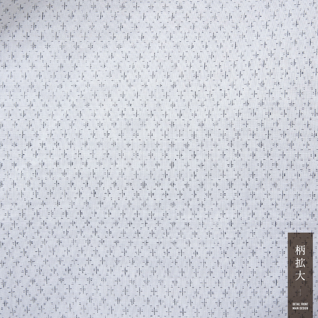 木綿の浴衣 男性用(紬) 夏物 洗える着物 夏物 身丈131cm 裄丈66cm 木綿 Sランク XSサイズ 選択必須 居敷当て 肩当て 十字絣 白系 1219-14588