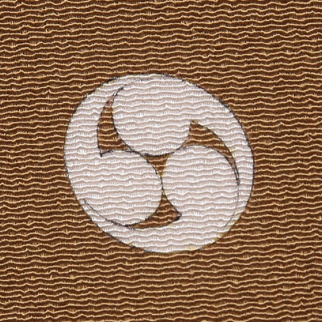 付下げ 袷 身丈159cm 裄丈67cm 正絹 Bランク Mサイズ 広衿 三つ紋(三つ巴) フォーマル 団栗色 植物柄 茶系 1261-04614