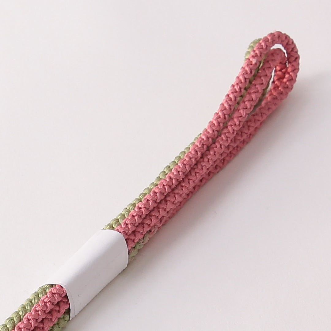 未使用品 帯締め 丸組紐 八つ組 正絹 緑系 ピンク系 1251-01887