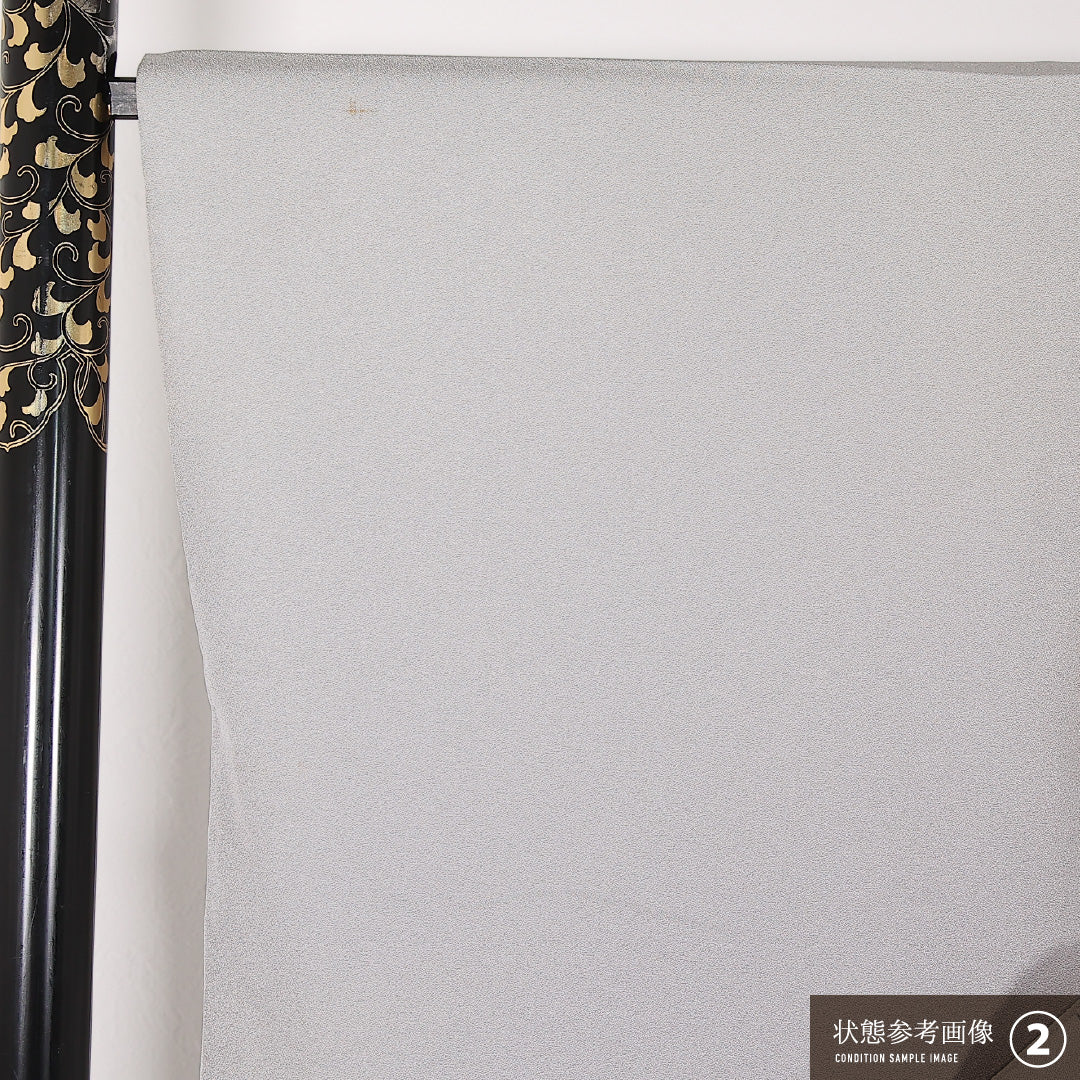 訪問着 単衣 身丈160cm 裄丈60cm 正絹 Bランク セミフォーマル 広衿 Mサイズ 椿 グレー系 RP 1217-17520