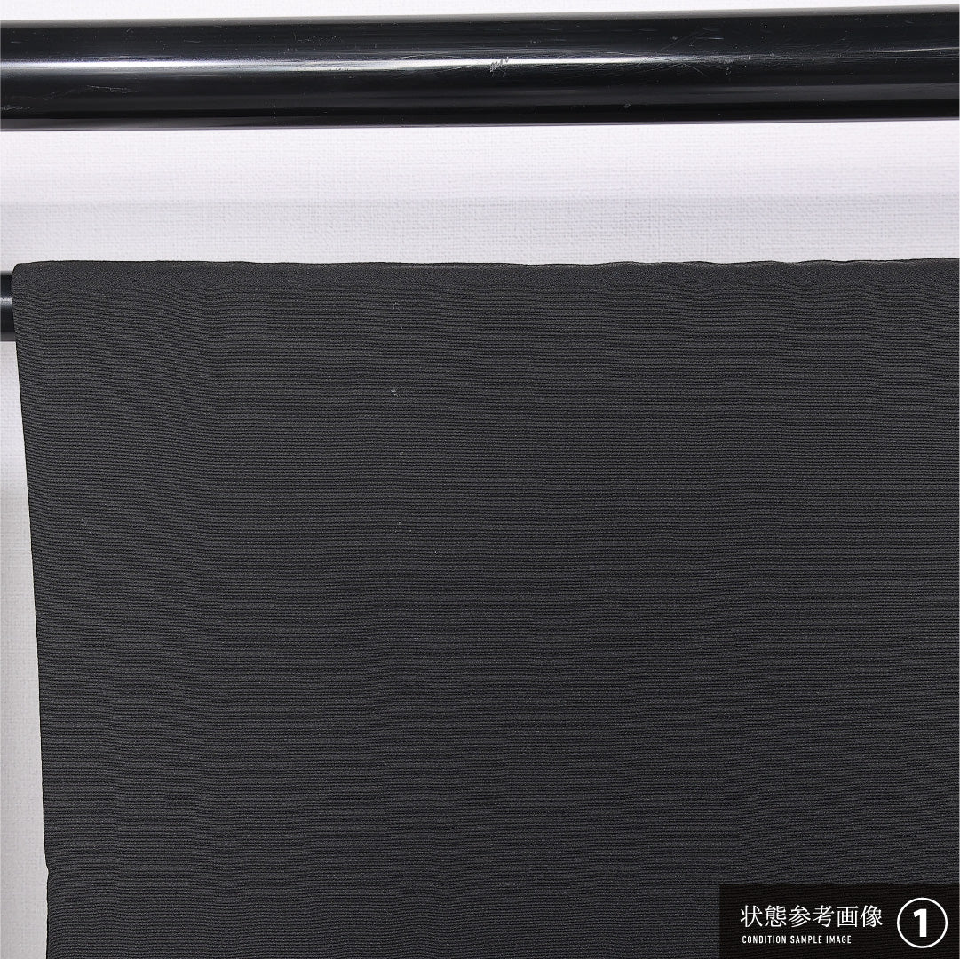 黒羽織 袷 身丈81cm 裄丈63cm 正絹 Aランク 一つ紋 (蔦) セミフォーマル Sサイズ 紐あり 稲 黒系 RP 1233-11140