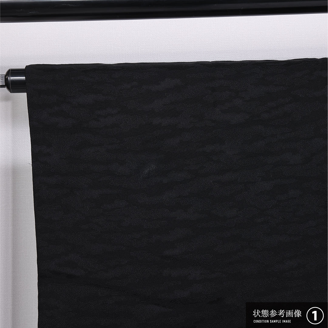 羽織 身丈78cm 裄丈64cm M 正絹 Bランク 袷 黒羽織 紐あり 創作 1217-11165