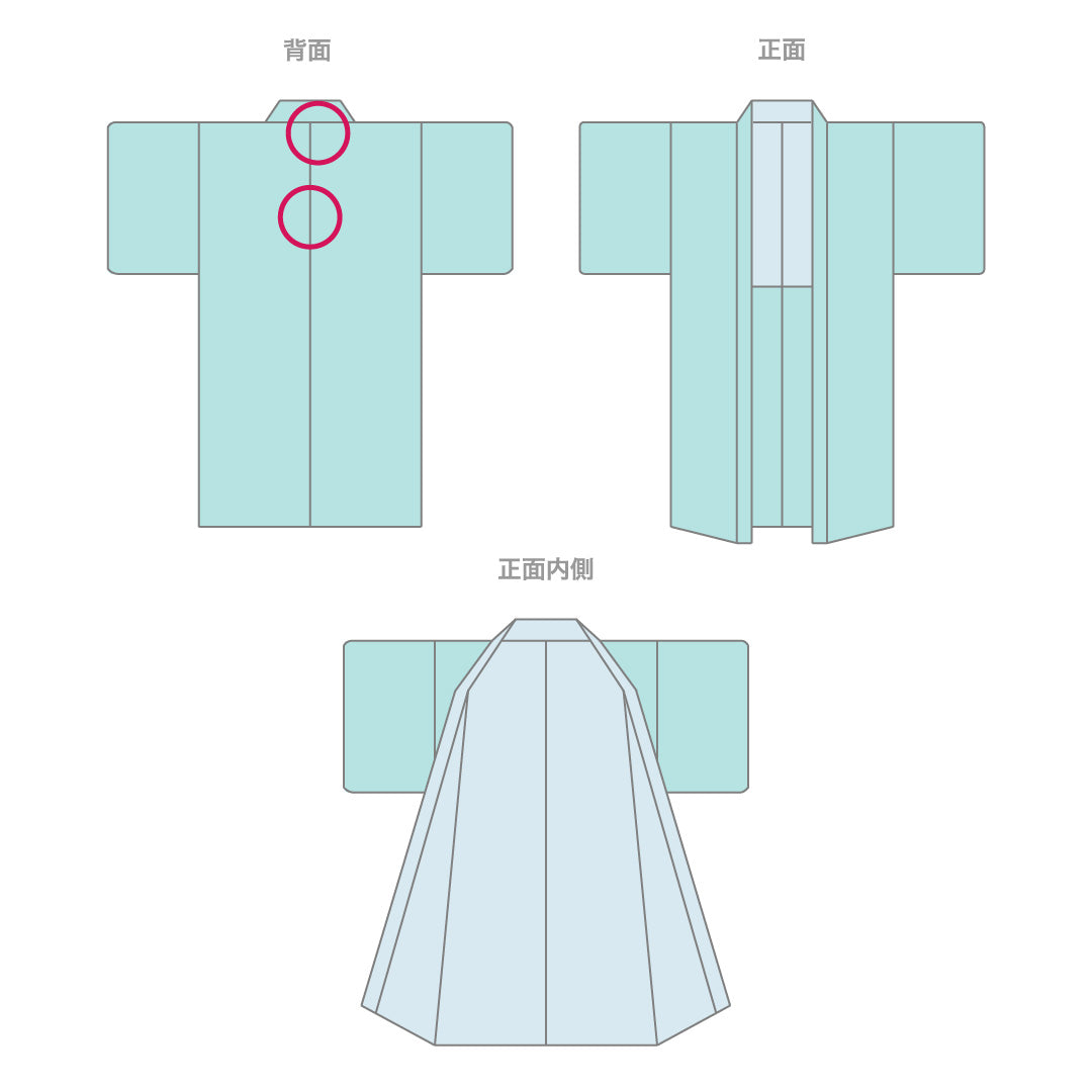 アンティーク 羽織 (錦紗) 袷 身丈96cm 裄丈60cm 正絹 Bランク 三つ紋 (片喰) 紋意匠 (創作柄) Sサイズ 紐あり 青系 RP 1232-10299