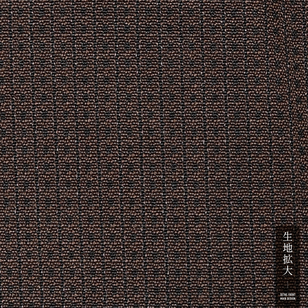 男着物(本塩沢) お召地 袷 身丈138cm 裄丈64cm Aランク 正絹 棒衿 Sサイズ インフォーマル 格子 茶系 シック 落ち着き 1219-13100