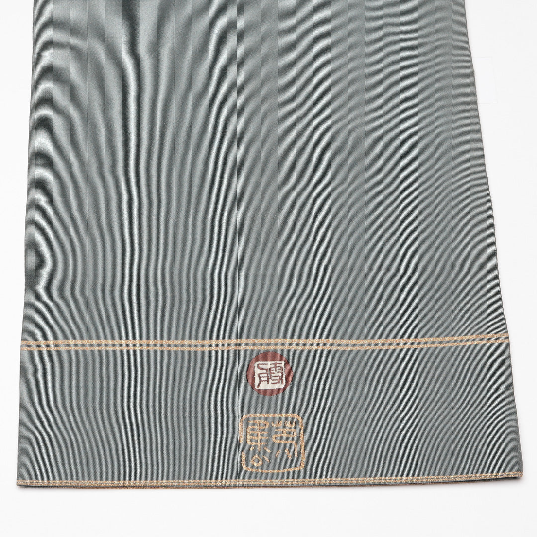 袋帯 帯丈416cm セミフォーマル ポイント柄 Cランク 正絹 綴れ織 創作 落款 緑系 1223-01272