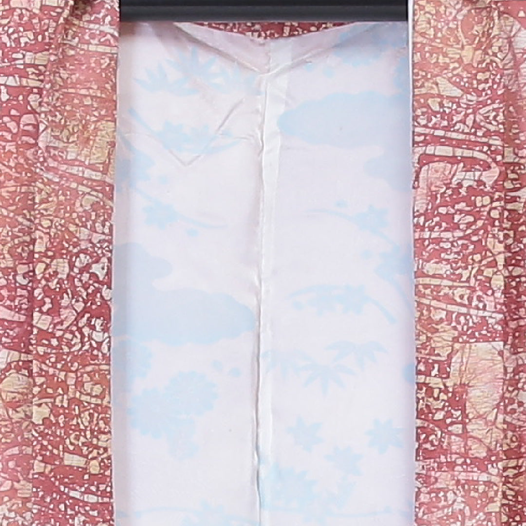 羽織 袷 身丈79cm 裄丈62cm 正絹 Aランク Sサイズ カジュアル 紐あり 創作柄 ピンク系 1217-05942