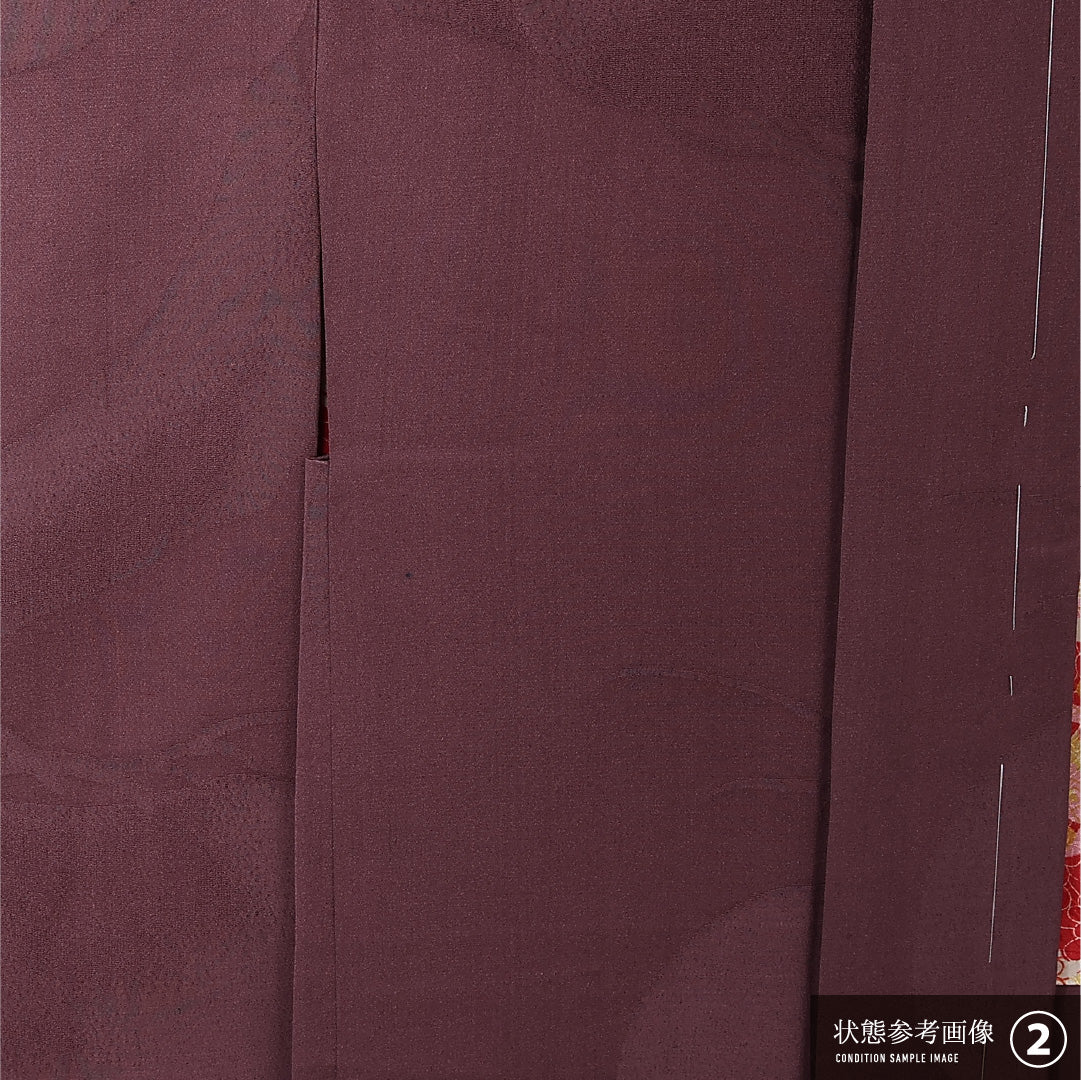 羽織 袷 身丈95cm 裄丈62cm 正絹 Aランク 一つ紋 (蔦) セミフォーマル Sサイズ 琳派 松 紫系 RP 1232-12703