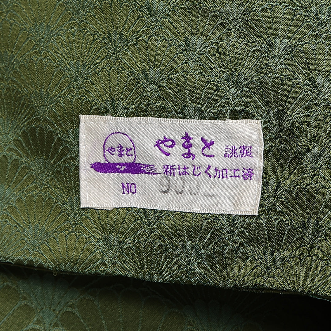 小紋 身丈154cm 裄丈65.5cm S 正絹 Sランク 袷 広衿 やまと 色無地 菊 青海波 1215-10573