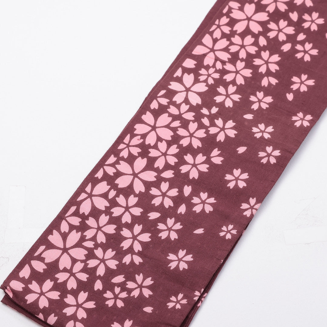 半幅帯 帯丈340cm 全通 小袋帯 小桜 木綿 赤系 Bランク 1225-000241
