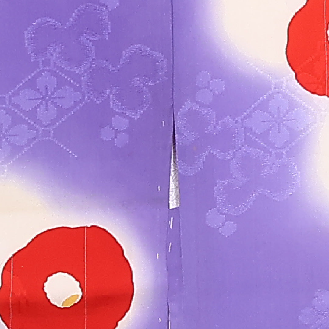 羽織 身丈80cm 裄丈62.5cm S 正絹 椿 ぼかし 紫系 Bランク 1217-00836