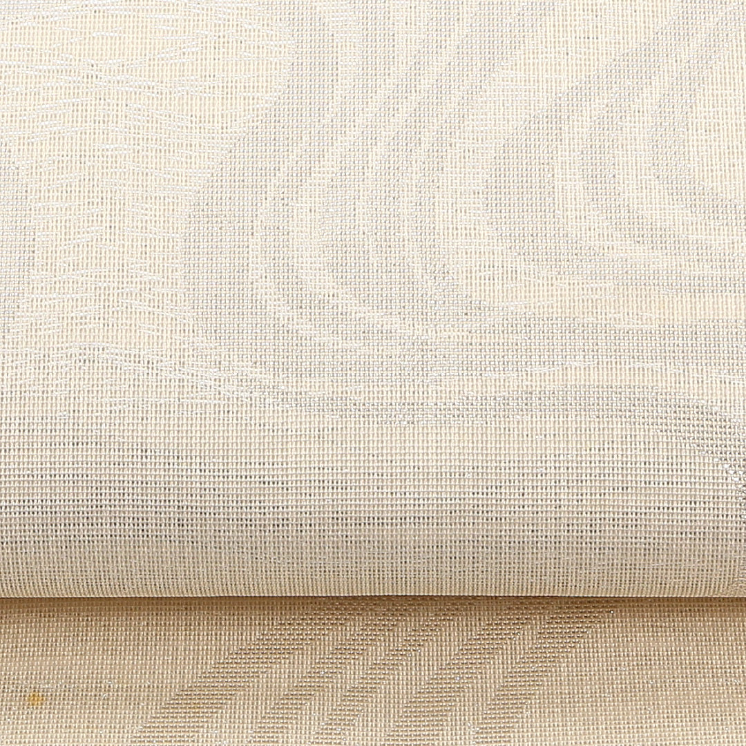 夏物 袋帯 帯丈424cm 正絹 全通 セミフォーマル 流水 クリーム系 1243-02478