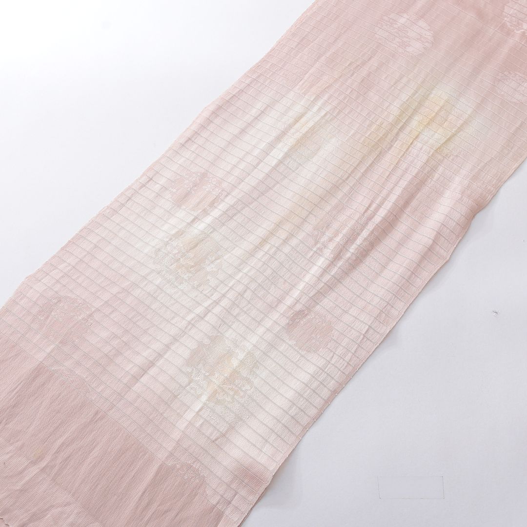 夏物 帯揚げ 正絹 絽 金彩 ピンク系 1252-00709
