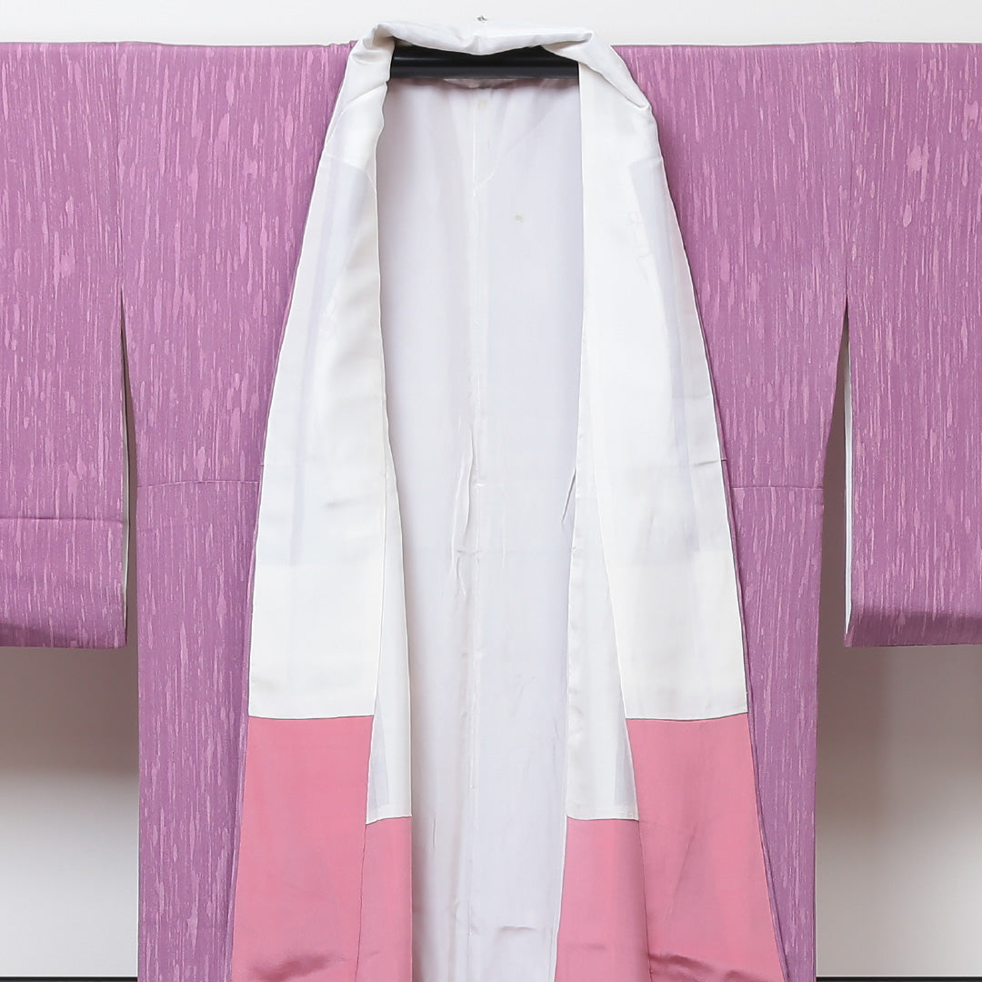 小紋 袷 身丈152cm 裄64.5cm ピンク系 正絹 Aランク 1215013363213