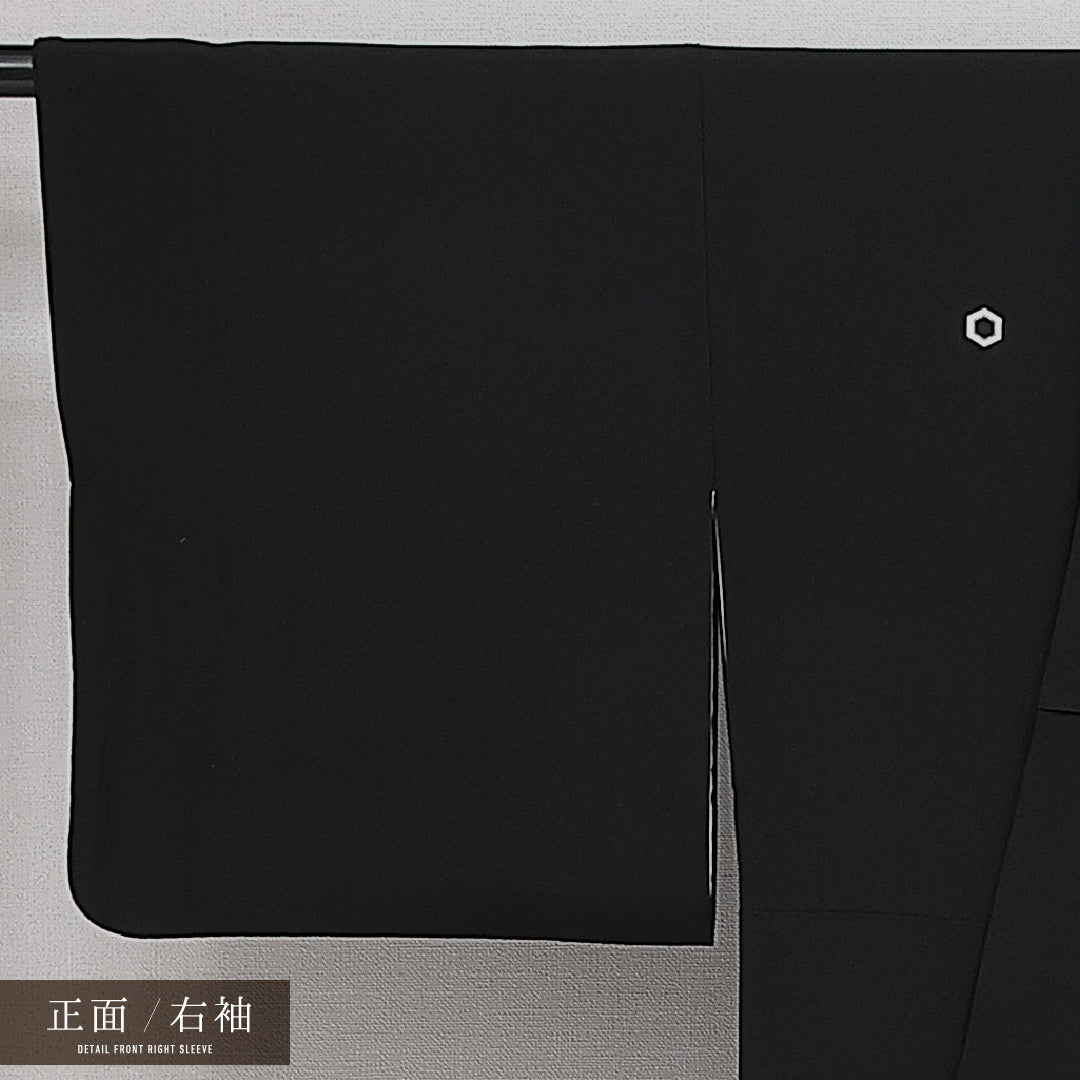 黒留袖 袷 身丈153cm 裄丈62cm 正絹 Sランク 五つ紋 (亀甲) フォーマル 広衿 Sサイズ 琳派 京友禅作家 松尾光琳 比翼 落款 京洛百景 黒系 M4 1213-06885
